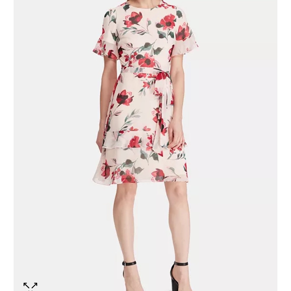 Ralph Lauren belted floral print dress